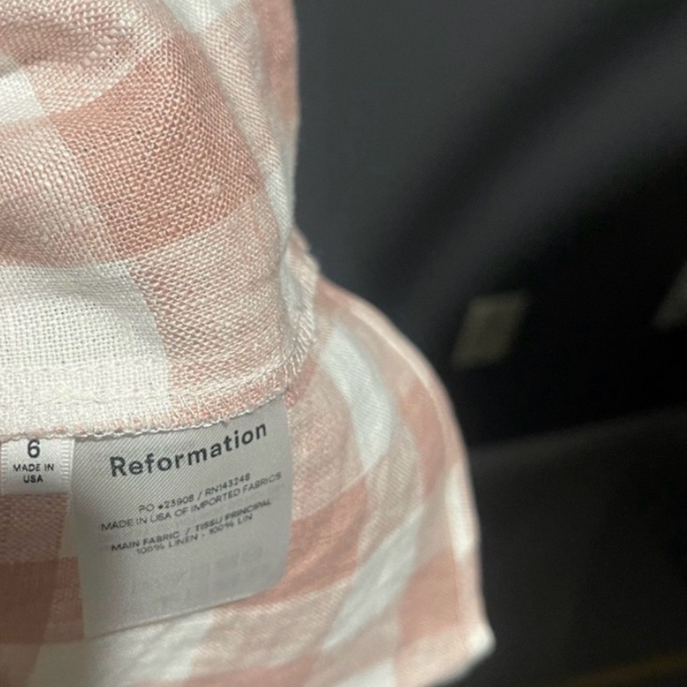 Reformation Belize Pink Gingham Tie-Front Mini Dress - Picture 3 of 3